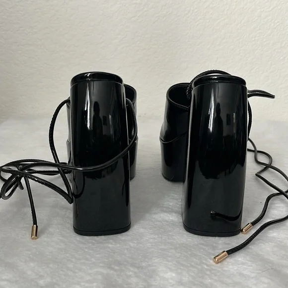 Black Platform shoes size 6 1/2 women’s - Picture 2 of 8